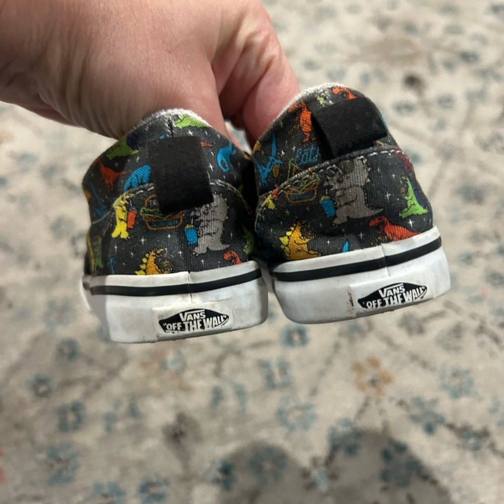 Vans Kids Colorful Dinosaur Slip-On Sneakers - Black - Picture 2 of 6